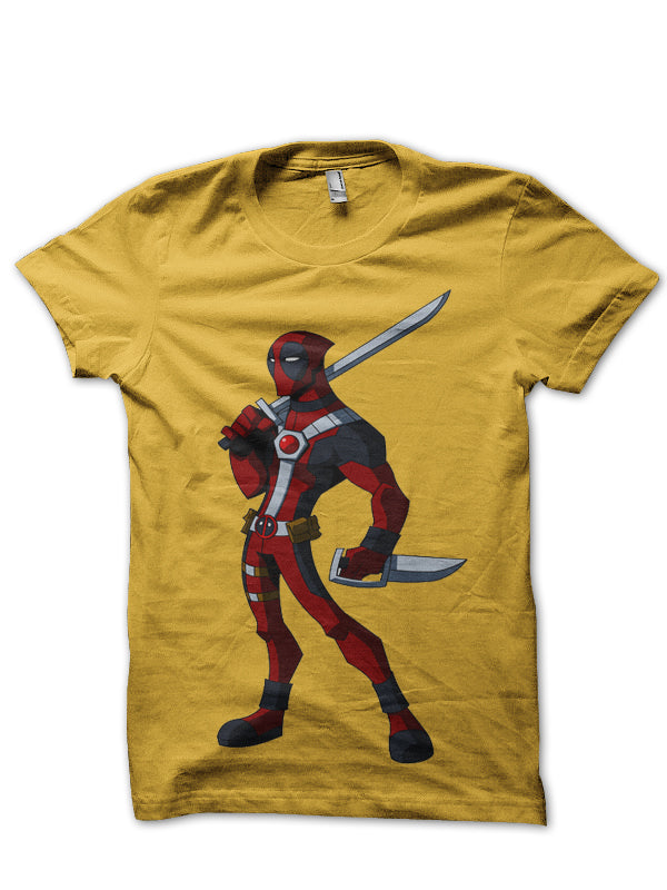 Skinny Deadpool Light Blue Tee (Yellow & Grey Available)