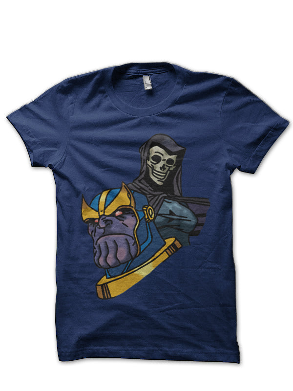Thanos and Mistress Death Navy Blue T-Shirt