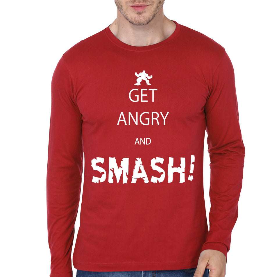 Get Angry & Smash Red Full Sleeve Tee