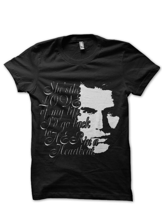 The Vampire Diaries Half Sleeve Black T-Shirt