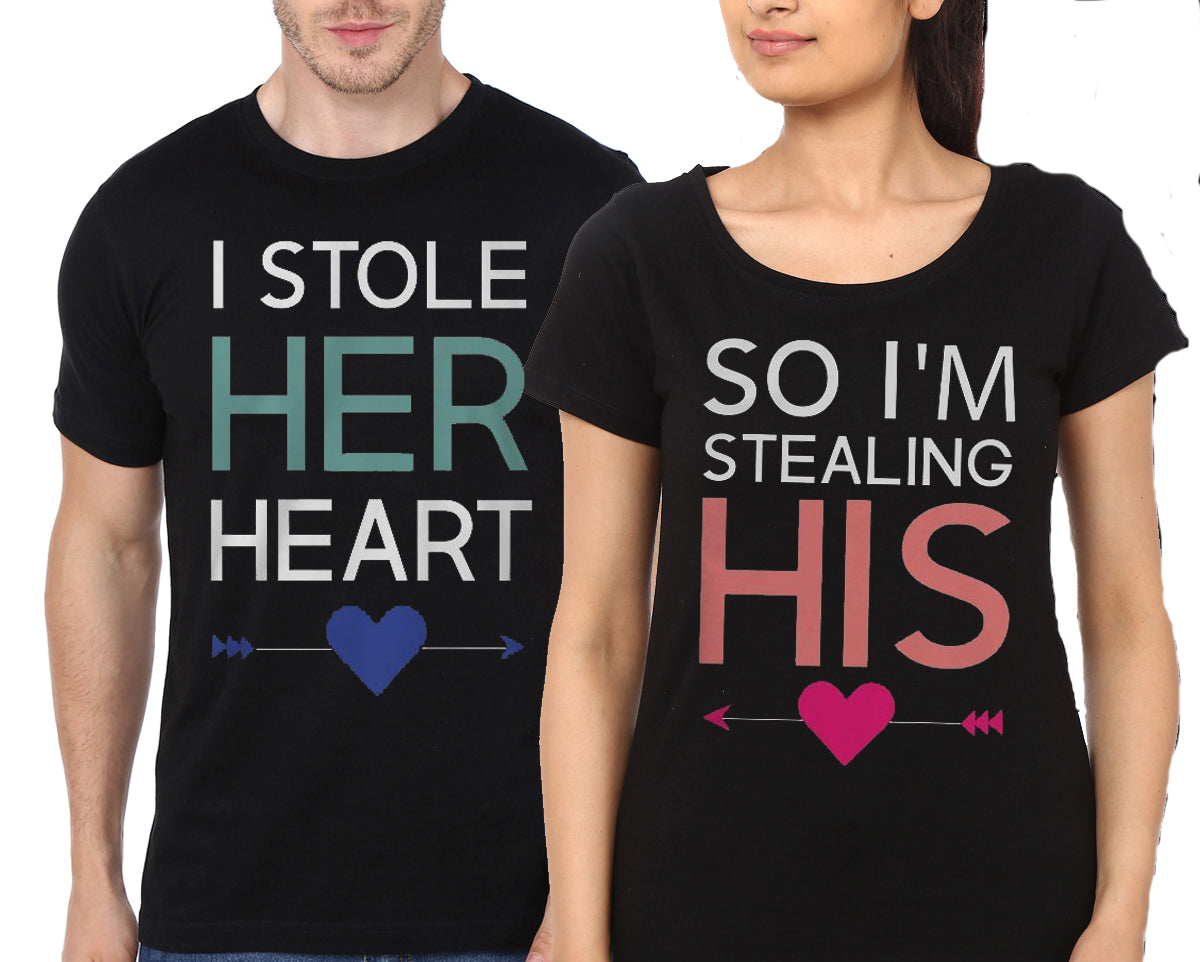 Cute Matching Couple Shirts – I Love This Guy / Girl Couple Black T-Shirt