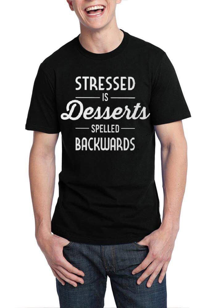 Stressed Is Desserts Spelled Backwards Black T-Shirt