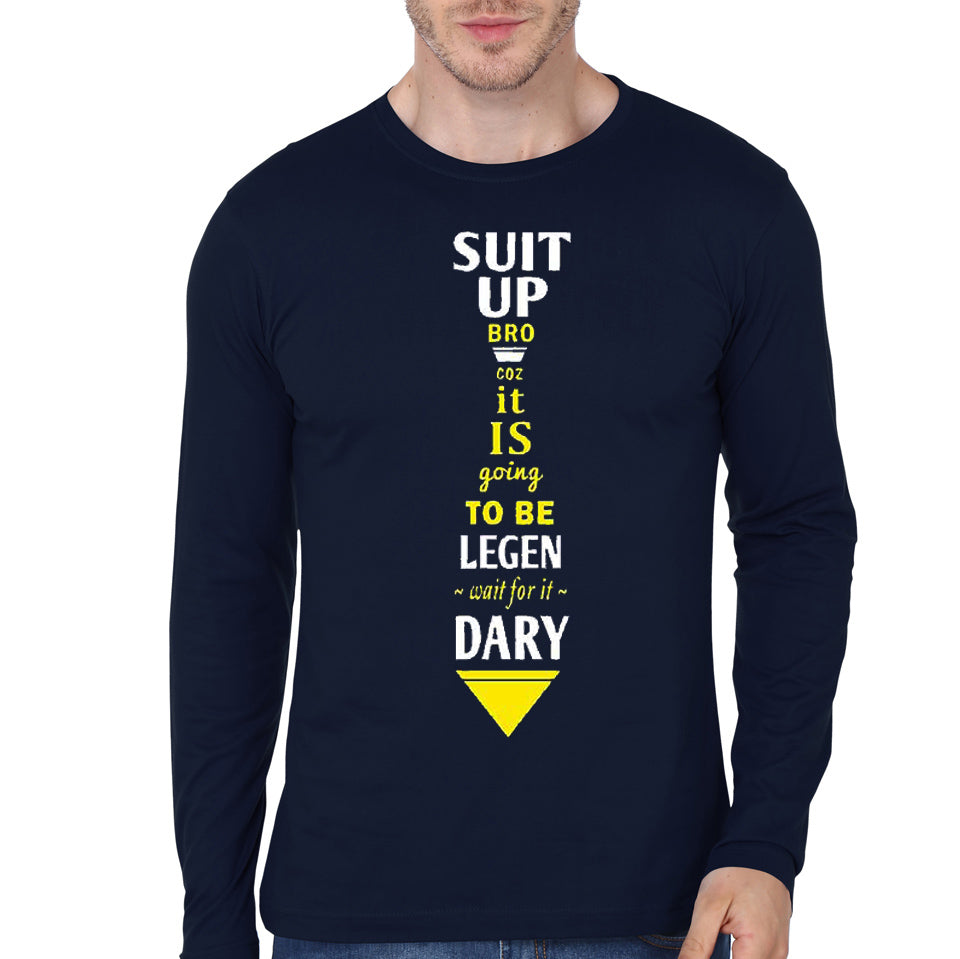 Suit Up Navy Blue Full Sleeve Tee