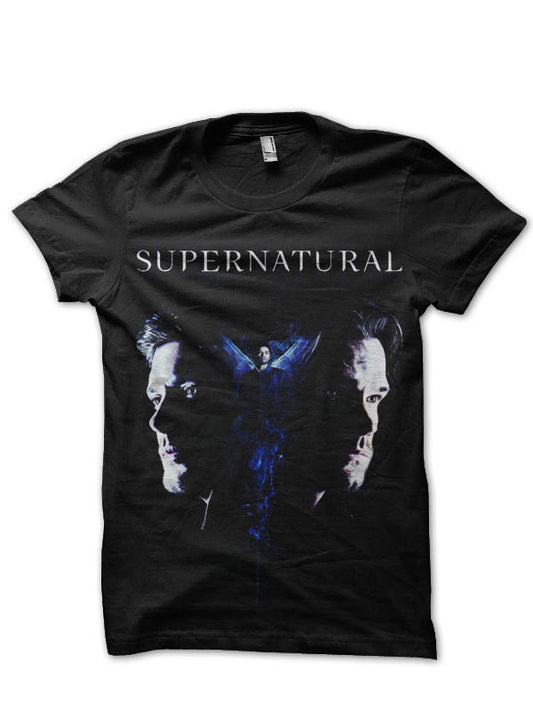 Supernatural Half Sleeve Black T-Shirt