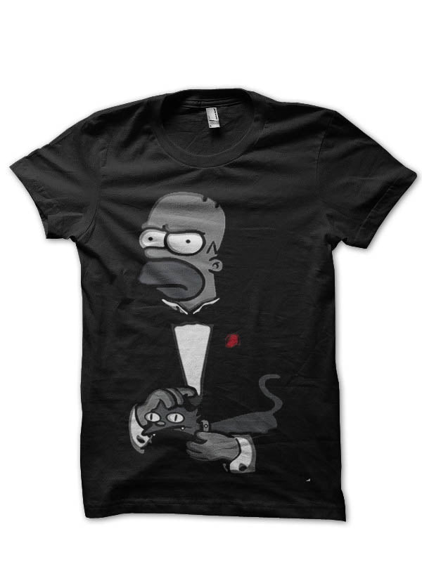 Homer Simpson Black  T-Shirt