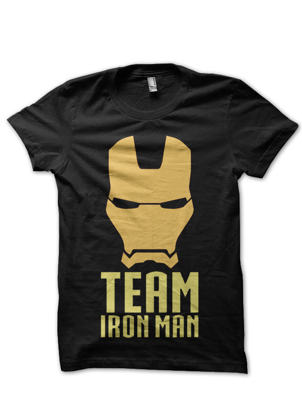 Team Iron Man Black T-Shirt