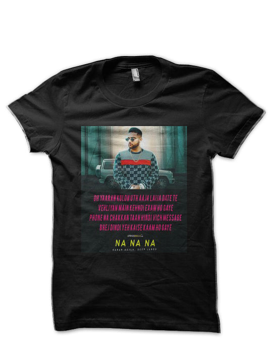 Karan Aujla Black Half Sleeve T-Shirt