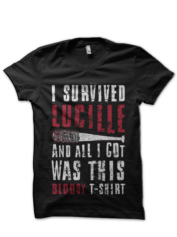 “I Survived Lucille.” Black T-Shirt