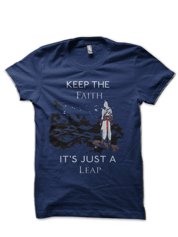 Leap Of Faith Navy Blue T-Shirt
