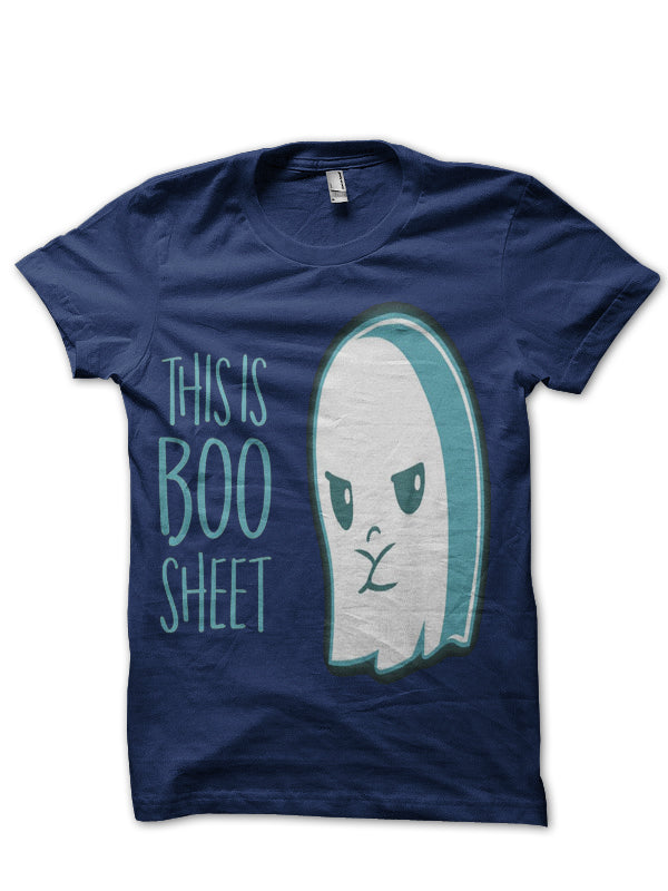 This Is Boo Sheet Navy Blue Half Sleeve T-Shirt