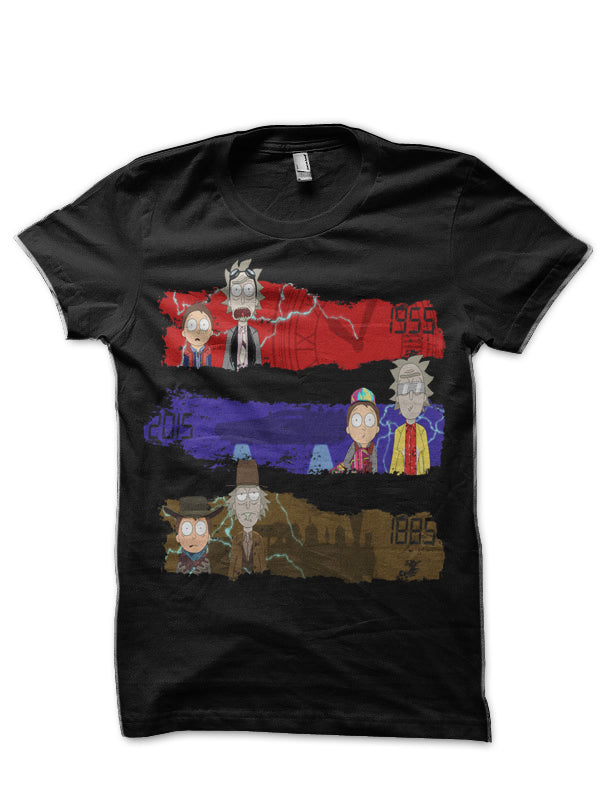 Rick To The Future Black T-Shirt