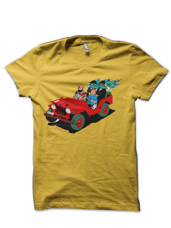 Tintin Black Gold Half Sleeve T-Shirt