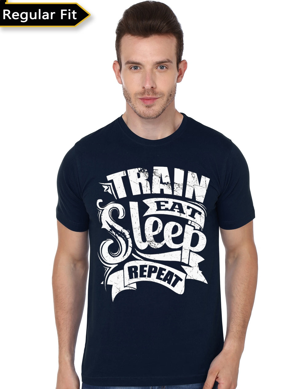 Train Eat Sleep Dark Blue Tee