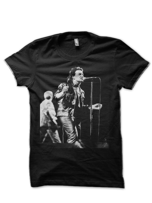 U2 Half Sleeve Black T-Shirt