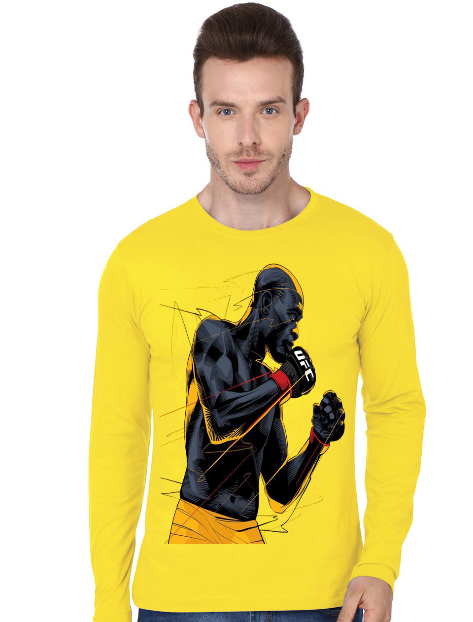 Ufc Yellow Full Sleeve T-Shirt