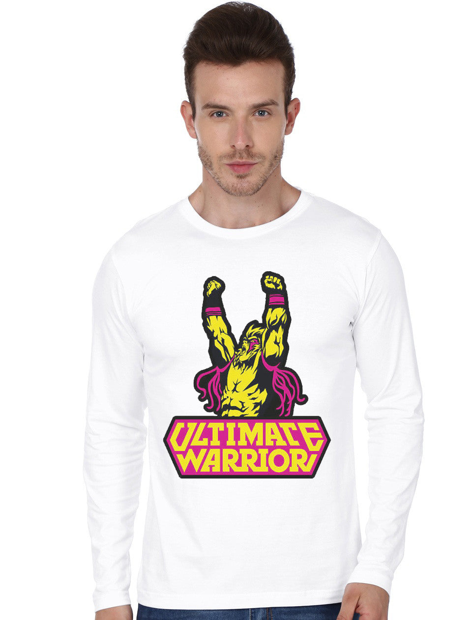 Ultimate Warrior White Full Sleeve T-Shirt