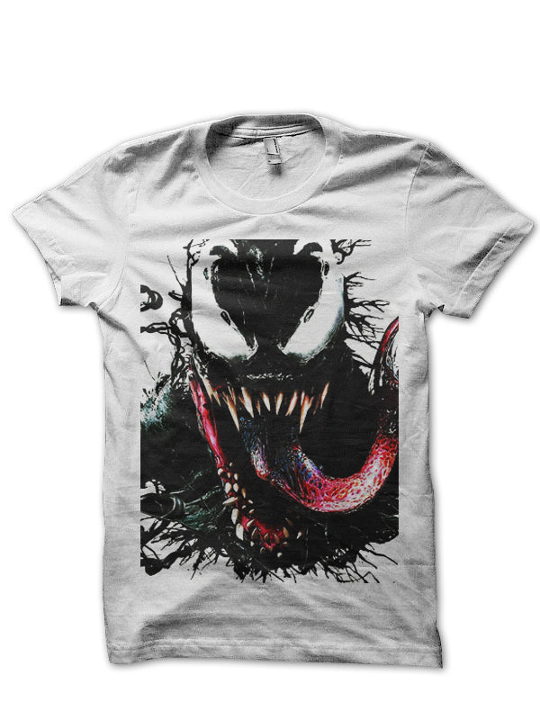 Venom Half Sleeve White T-Shirt