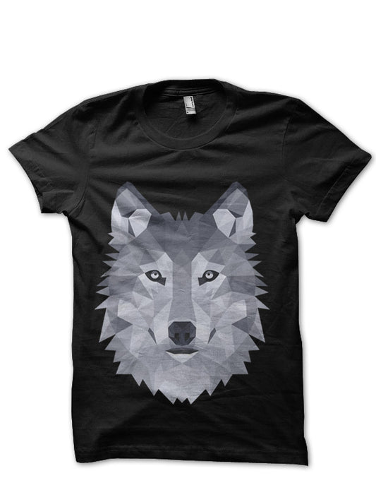 Abstract Wolf Black T-Shirt