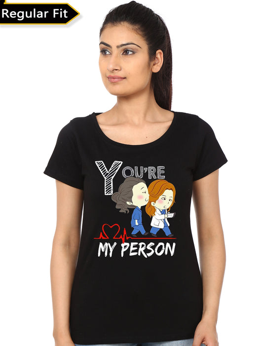 Grey’s Anatomy You’re My Person Girl’s Black T-Shirt