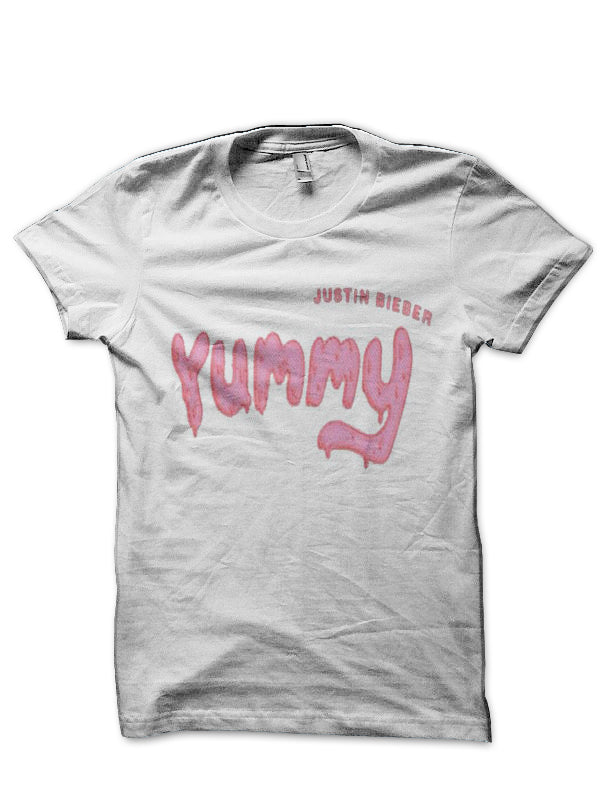 Yummy White Half Sleeve T-Shirt