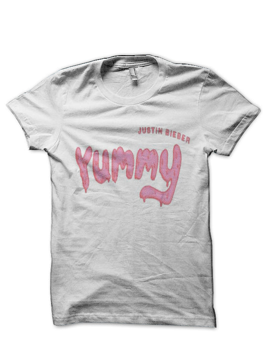 Yummy White Half Sleeve T-Shirt